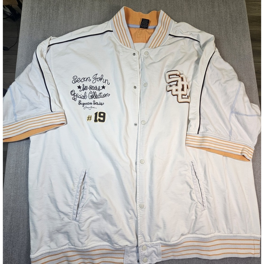 Sean‎ John Jacket Varsity White & Yellow All Stars Signature Autentic Series 6XB